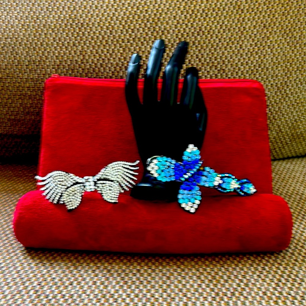 Two glitz stone barrettes for a little fun and shine. One is 4” and 1 is 4 1/2.